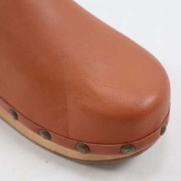 NEW Beek Mallard Mule Clogs Shearling Footbed Studded, Tan Leather, 8US MSRP$340 - Picture 9 of 11